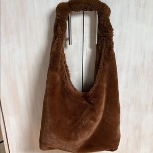 AnthropologienBrown Faux Fur Tote Bag
